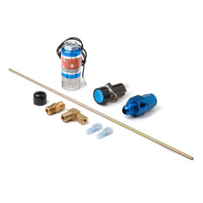 Nitrous Oxide Purge Kit, Super PowerShot, Single Outlet, Solenoid / Wiring / Fittings / Button, 6 AN Hose, Kit